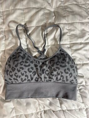 Gray Leopard Print sports bra - Comfortable Women’s Intimates